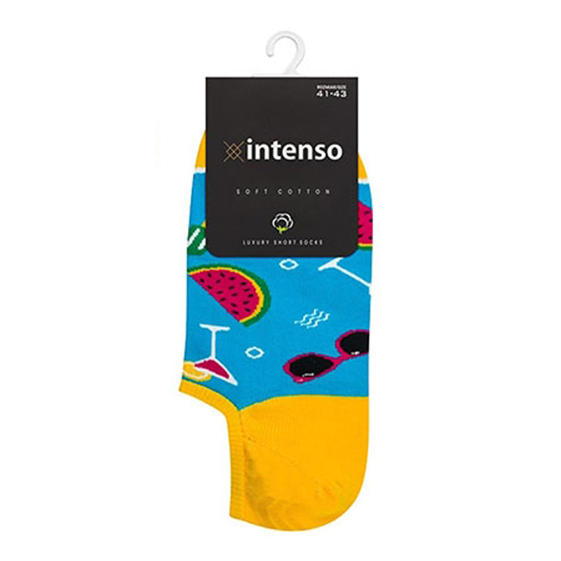 Intenso socks art.037 col.033 Turquoise-Yellow Holidays