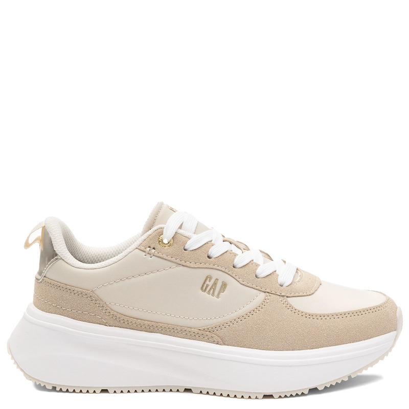 GAP Beżowe Sneakersy Damskie na Platformie Skórzane GPW6155300049