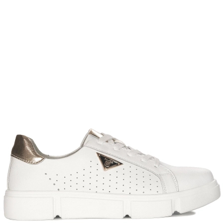 Filippo Sneakersy damskie skórzane na platformie White białe
