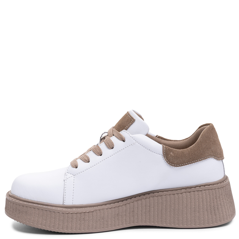 Filippo Zamszowe Sneakersy Damskie Na Platformie Białe DP7982-26-WH