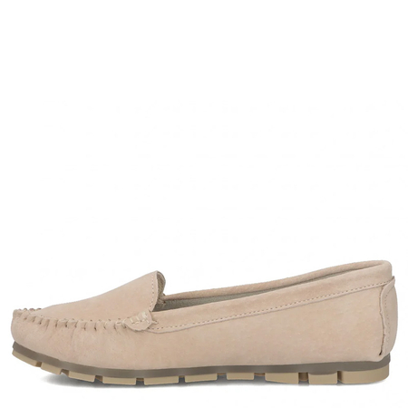 Filippo Leather Flat Loafers Slip-on Low Shoes Beige DP2037-26-BE