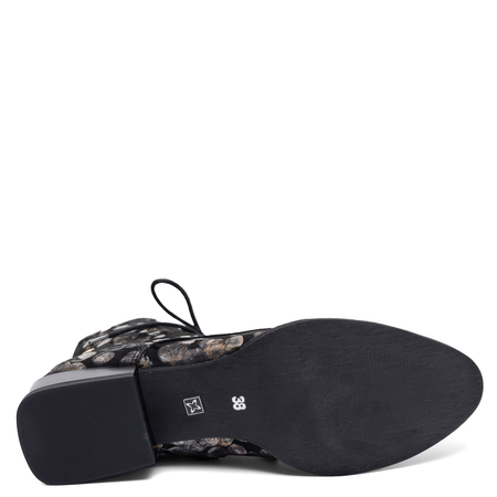 Maciejka Sznurowane Botki Z Suwakiem Czarne 6391W-05/00-1