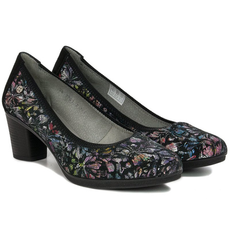 Maciejka 03763-43-00-5 Black Flowers Pumps