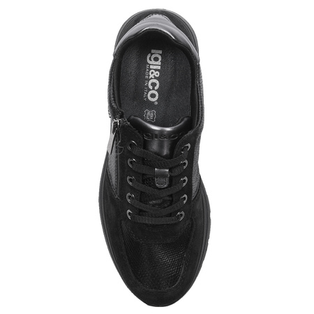 Igi&Co Sneakersy damskie skórzane Czarne