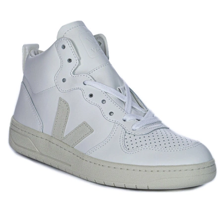 Veja Sneakersy damskie skórzane wysokie White Natural białe