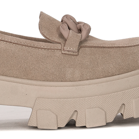 Maciejka Beige Flat Shoes