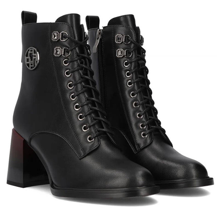 Filippo Black Leather Women's Boots