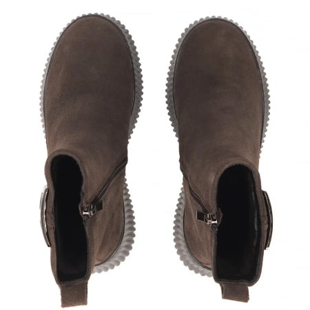 Filippo Women Suede Insulated Fluted Platform Ankle Boots Brown DBT6392-26-D-BR