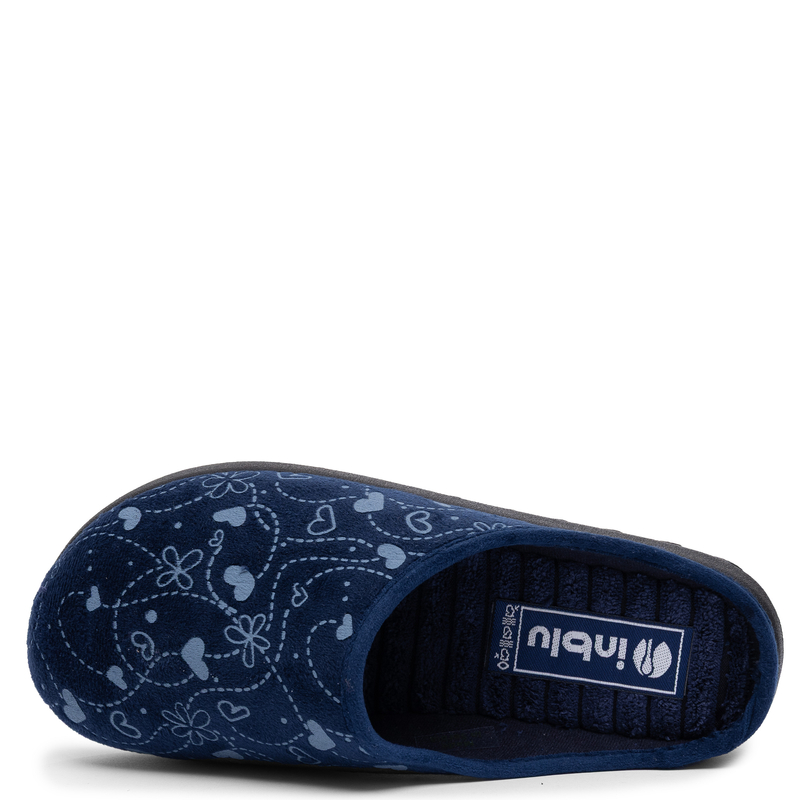 Inblu Women's Comfortable Home Slippers Textile Slip-On Navy ET000041