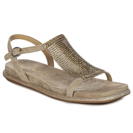 Alma En Pena Suede Vison Sandals