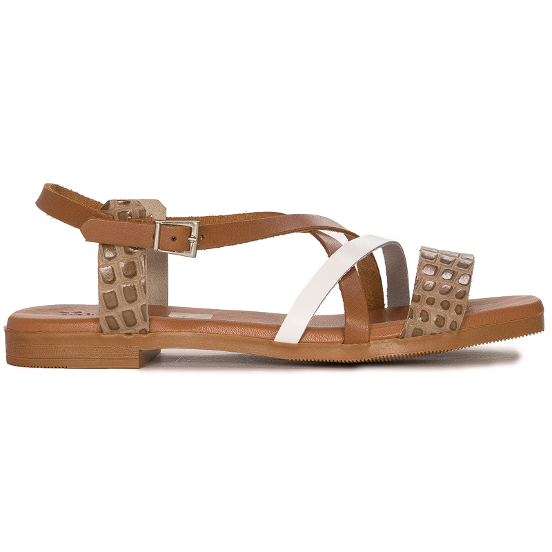 Maciejka Brown leather women's sandals