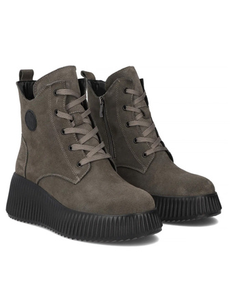 Filippo Leather Insulated Ankle Boots on Wedge Grey DBT7288-25-GR