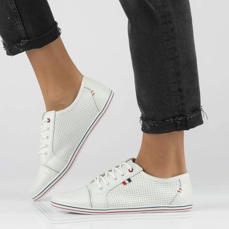 Filippo White Flat Shoes