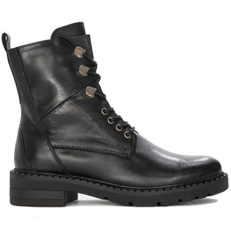 Marco Tozzi Black and Gold Leather Boots