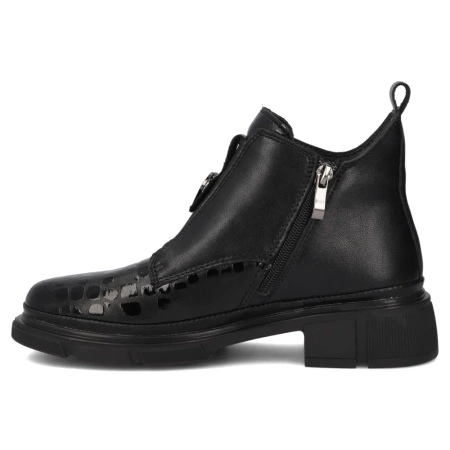 Skórzane Botki Filippo DBT7430/25 BK Na Obcasie Czarne