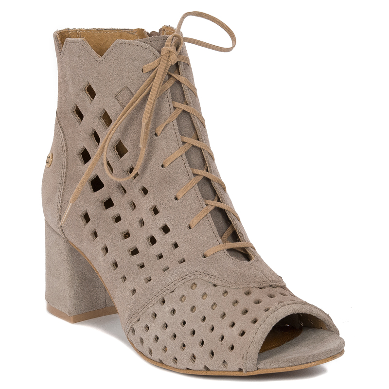 Maciejka Dark Beige Women's Lace-Up Boots