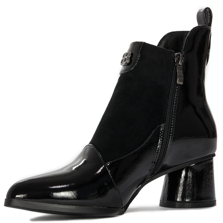 S.Barski Women's boots ankle boots black lacquered