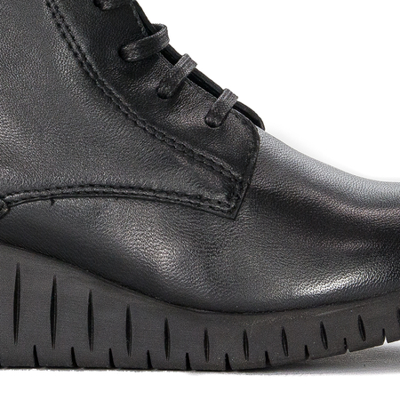 Marco Tozzi Botki damskie ocieplane Black Comb czarne