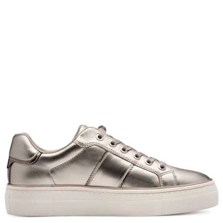 Tamaris Women's light gold platform sneakers