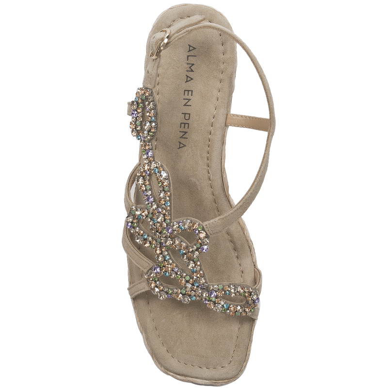 Alma En Pena Women's Suede Sand Beige Sandals
