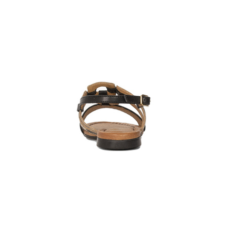 Maciejka Women's Leather Sandals Black Leopard