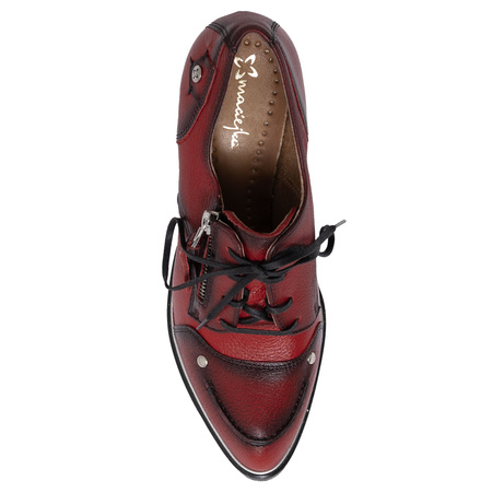 Maciejka Women's Lace-Up High-Heeled Shoes Red