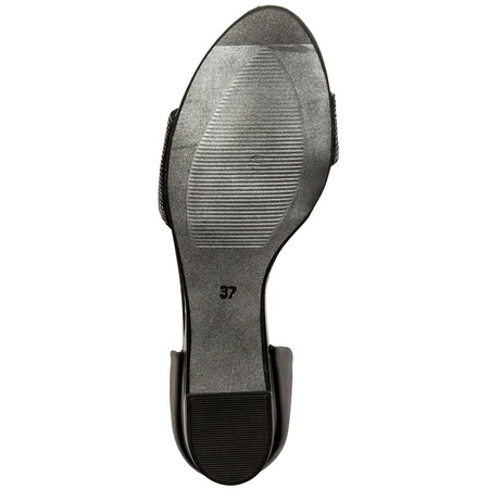 Maciejka Leather Low-Wedge Sandals with Closed Heel Black 01971-11/00-5