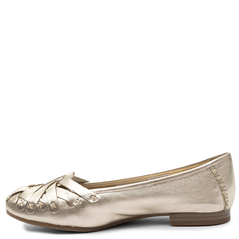 Maciejka Leather Openwork Ballerinas Metallic Gold P7542-41/00-0