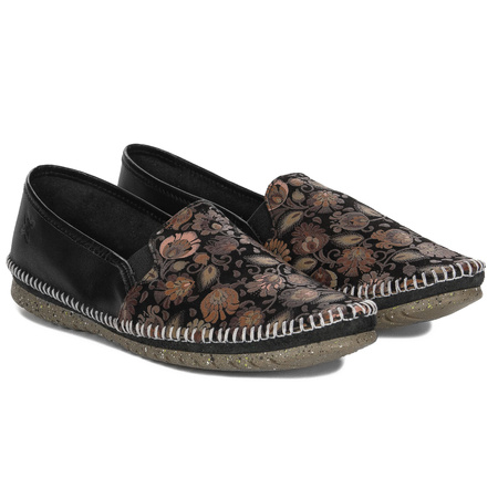 Maciejka Women's Low Shoes Black Flowers