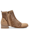 Maciejka Leather Cutout Ankle Boots Low Heel Beige 06397-29/00-1
