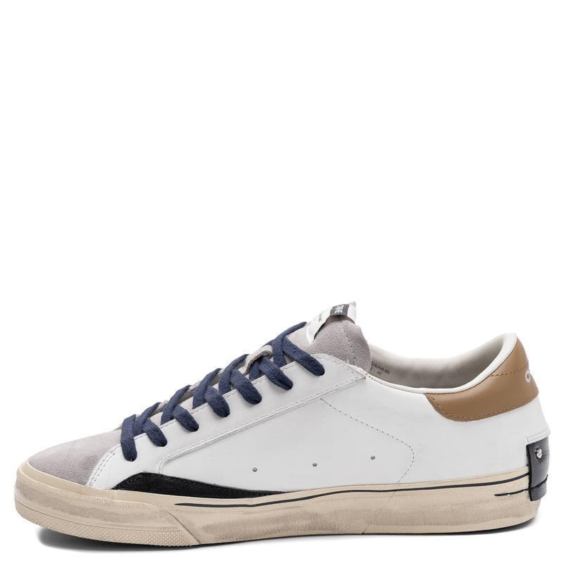 Crime London Men's Leather Sneakers Vintage White 11070AA8.10