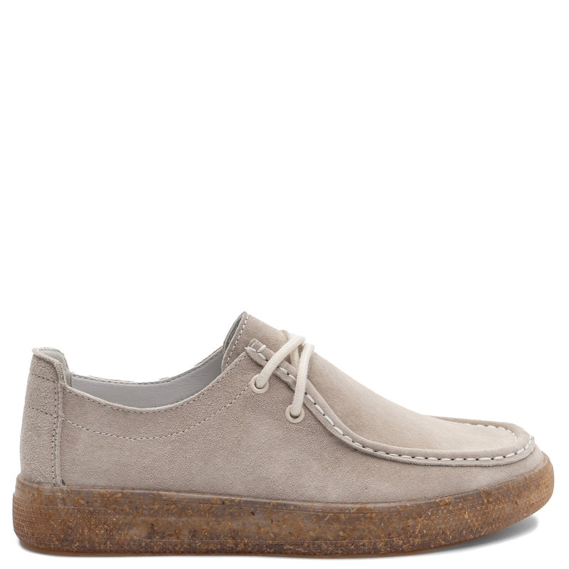 Sokolski Women's Leather Lace-Up Shoes Beige GR-W26-335-BEIGEZ