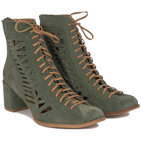 Maciejka Green Women's Lace-Up Boots