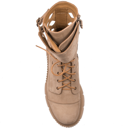 Maciejka Women's boots, leather, nubuck, openwork beige