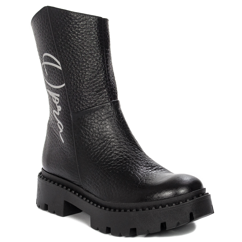 Opra Hana Black Botki Damskie Skórzane