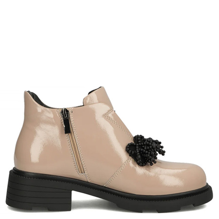 Filippo Patent Leather Women’s Ankle Boots Insulated Beige DBT6370/25BE