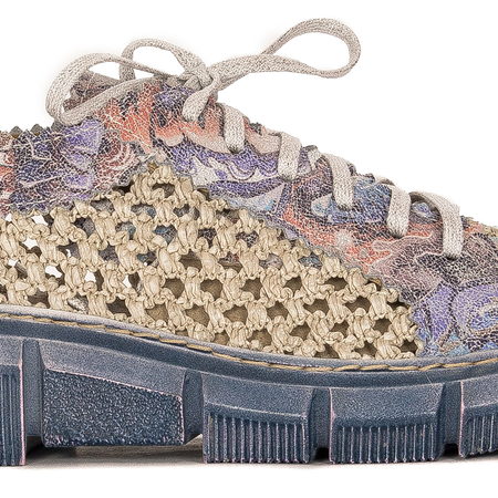 Maciejka Leather Perforated Women’s Platform Shoes Breathable Blue 05850-06-00-1