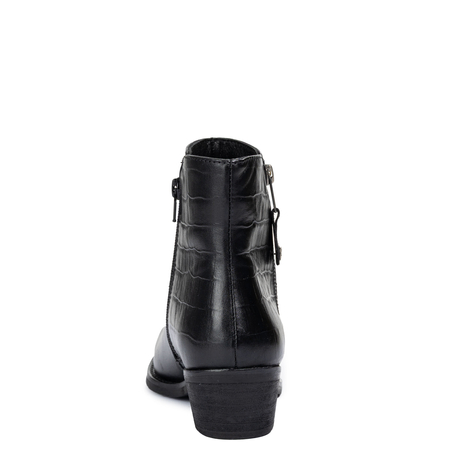 Maciejka Double-Zip Leather Ankle Boots Block Heel Black H7170-01/00-7