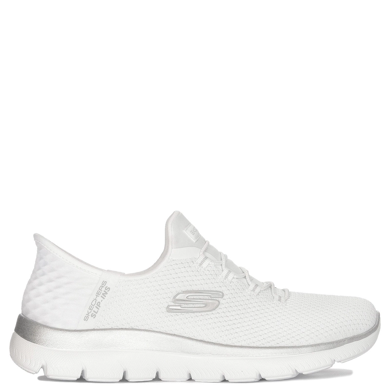 Skechers Sneakersy damskie Slips-Ins Vegan wsuwane White białe