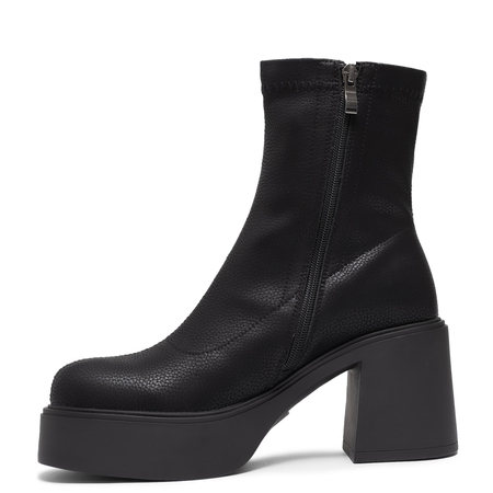 T. Sokolski Skórzane Botki Na Platformie Czarne HW-Z25-128-BLK