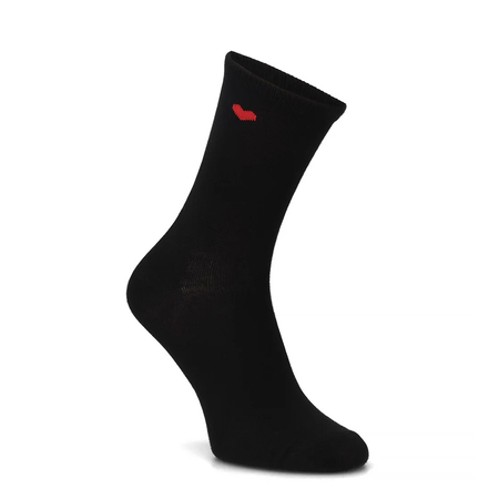 Filippo Bamboo Women's Socks Set 3 Pairs With Heart White Black SD-CR16-WH-BK