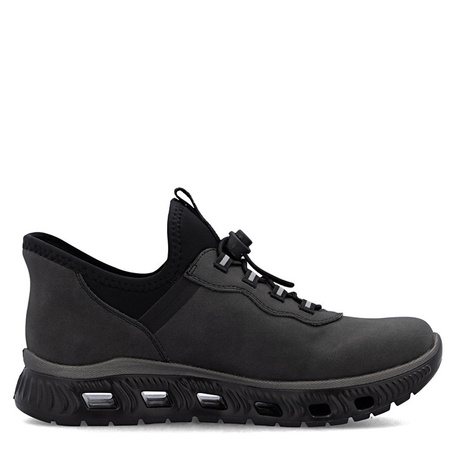 Rieker Comfortable Elastic-Lace Low Shoes Cushioning Sole Black M6065-45-BLACK