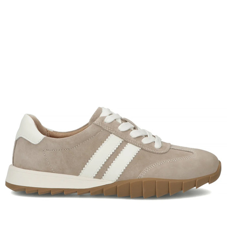 Filippo Skórzane Sneakersy Damskie na Płaskiej Podeszwie Beżowe DP7534-26-BE