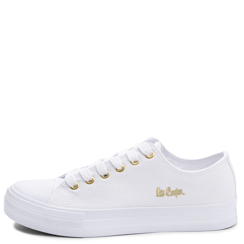 Lee Cooper Women's White Sneakers With Gold Logo LCW-26-02-4056L