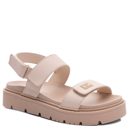 Tommy Hilfiger Stylish Chunky Platform Sandals Beige T3A2-34284-NUDE