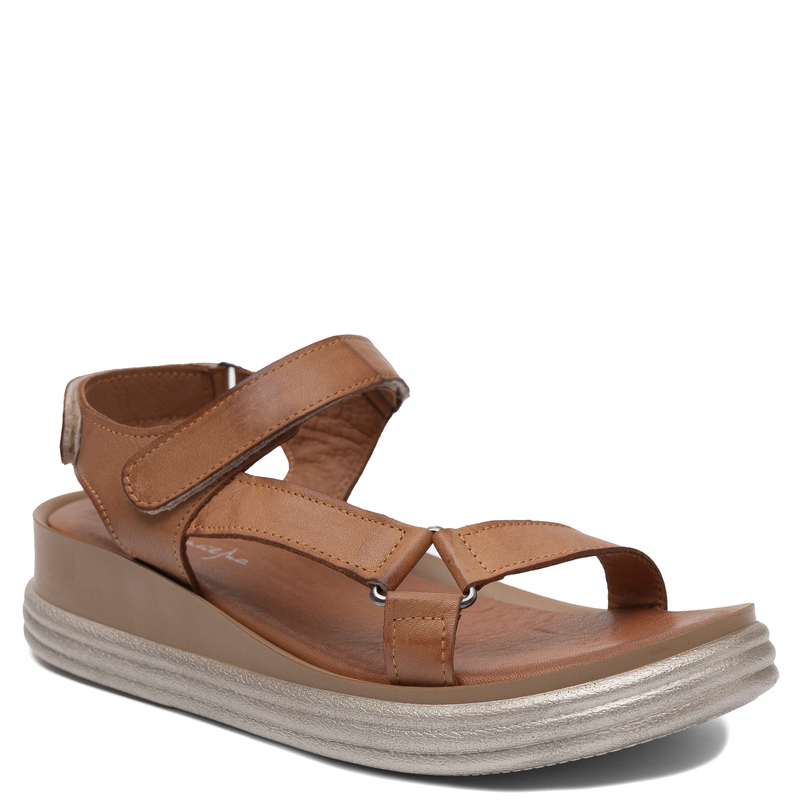 Maciejka Fashion Leather Wedge Sandals Tan L7634-29/00-1