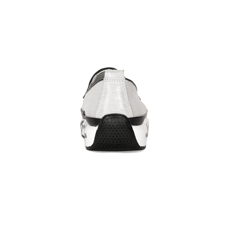 S.Barski Women's Low shoes Leather Silver