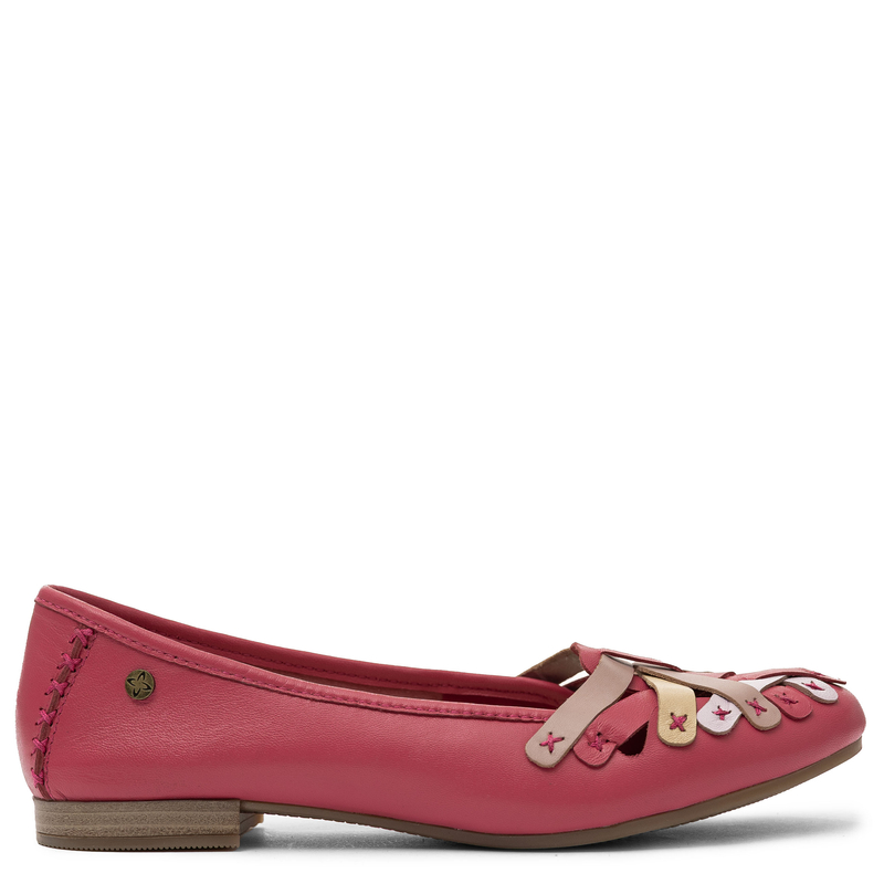 Maciejka Women's Pink Ballerinas With Pastel Stripes P7542-15/00-0