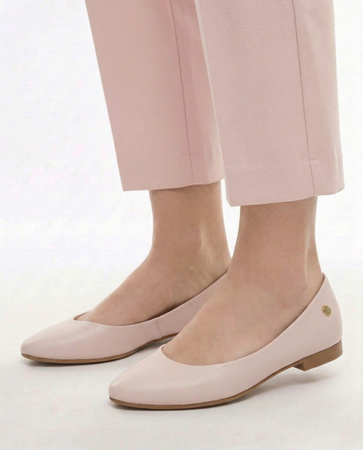 Maciejka Leather Almond Toe Ballet Flats Elegant Nude Beige 4100W-15/00-8