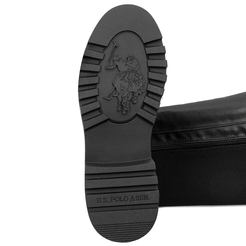 U.S.Polo Assn. Black women's boots with a flexible uppers to the knees